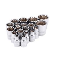 19 pièces avec étui de rangement 1/2 pouces entraînement métrique 8mm-36mm jeu de douilles cannelées 12 points
