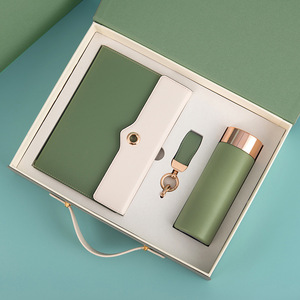Luxury PU Leather Notebook <b>Gift</b> <b>Set</b> A5 Green with Keych and Water Bottle Elegant Office Stationery <b>Gift</b> Box Green Ping <b>Gift</b> <b>Sets</b> - Product Image 5