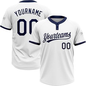 Op maat gemaakt honkbalshirt, softbalshirt, bedrukt, gepersonaliseerd met uw naam en nummer, jersey met twee knopen voor heren/dames/jeugd - Product Image 2