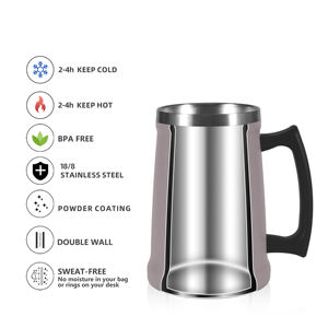 Mug personnalisé 18oz 24oz 2oz en acier inoxydable à double paroi isolé sous vide, tasses à café, mug à café, tasse à lait avec poignée - Product Image 3