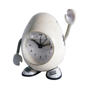 Nette kleine Eiform <span class=keywords><strong>lustige</strong></span> Haupt dekorative Kinder tisch <span class=keywords><strong>Wecker</strong></span> Reloj Schreibtisch uhr - Product Image 1