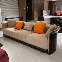 Canapé en cuir haut de gamme Bentley, style italien, combinaison de meubles de luxe pour villa, salon moderne, design de designer, meubles en placage laqué.