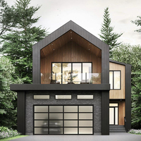 Puerta de Garaje Eléctrica Inteligente Impermeable de Diseño Moderno Personalizado OUNA, Exterior de Aluminio y Vidrio para Villas, Directo de Fábrica