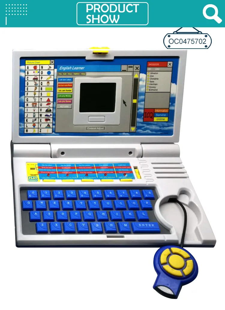 20 Functies Intelligente Leermachines Engels Plastic Kinderen Laptop Educatief Speelgoed