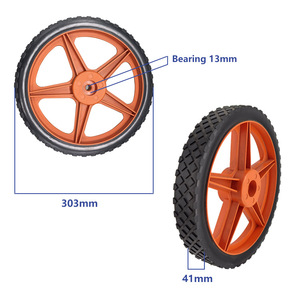 Rueda de plástico Llanta negra Rueda de repuesto de goma Rueda de camión de mano universal Remolque, Wagon Garden Cart Tire - Product Image 4