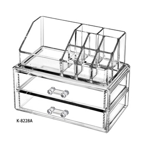 Hot Sale <strong>Make</strong> up 2 Drawer <strong>Storage</strong> Organizer <strong>Box</strong> Acrylic Makeup Organizer - Product Image 1