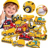 Patch brodé en gros pour véhicules de construction : excavatrice, bulldozer, grue, camion benne – à coudre ou thermocollant