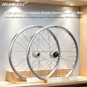 Jeu de roues de VTT en alliage RUJIXU, 12 griffes, 720 clics, frein à disque haute résistance, compatible clincher/tubeless - Product Image 1