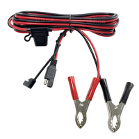 Kabel Ekstensi Penjepit Buaya/Bakarang Baterai 18AWG 16AWG ke Konektor SAE 2 Pin dengan Fuse Holder dan Kabel Harness SAE