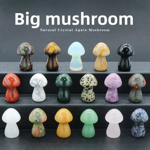 Figurine de champignon miniature en cristal naturel de 35 mm, sculptée à la main, ornement de champignon en pierre précieuse pour micro-paysage, bonsaï, décoration de <span class=keywords><strong>pot</strong></span> de jardin - Product Image 2