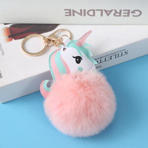 <span class=keywords><strong>Porte</strong></span>-clés en fourrure de lapin personnalisé, <span class=keywords><strong>pompon</strong></span> en fourrure moelleuse, <span class=keywords><strong>porte</strong></span>-clés <span class=keywords><strong>licorne</strong></span> en fourrure pour filles - Product Image 5