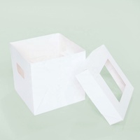 Boîtes transparentes blanches de catégorie comestible de boîte de gâteau de Macaron mignon populaire avec le couvercle de fenêtre de PVC pour l'emballage de biscuit de biscuit de Dessert