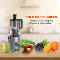 Extracteur de jus électrique 350 ml en acier inoxydable à pression à froid, moteur DC, mastication lente, faible bruit, éjection automatique des pulpes, nettoyage facile, pour la maison