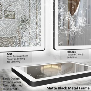 Factory Custom LED <strong>Bathroom</strong> Mirror Smart Touch <strong>Sensor</strong> Illuminated <strong>Lighted</strong> Wall Mount Mirrors - Product Image 3