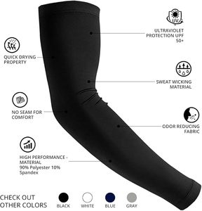 <span class=keywords><strong>Mangas</strong></span> de compresión 3D sin costuras para <span class=keywords><strong>hombre</strong></span> y mujer, protección UV solar, cubre tatuajes, para béisbol, baloncesto, fútbol, golf - Product Image 2
