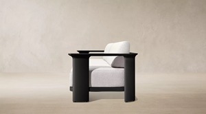 Conjunto de Sofá Contemporáneo para Exteriores con Mesa de Centro en Tela Beige y Estructura de Madera para Jardín o Patio - Product Image 2