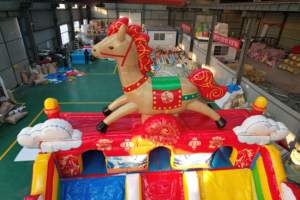 <span class=keywords><strong>Castillo</strong></span> Inflable con Tobogán y Caballo, Brincolín Inflable con Tobogán y Soplador para Niños y Adultos en Venta - Product Image 6