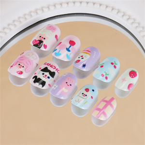 Ongles artificiels d'été pour enfants mignons 24 pièces pour petites filles avec colle et lime - Product Image 4