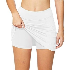 Women Sports Shorts With Pockets Exercise Fitness Shorts Gym 2 in 1 Skirt With Pants - Product Image 5