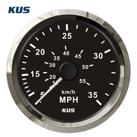 Speedometer Tipe Tekanan Presisi Tinggi 12V 24V 0~35/55/65MPH dengan Tabung Pitot untuk Kapal