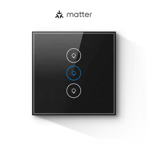 Interruptor inteligente con WiFi Matter, interruptor <span class=keywords><strong>de</strong></span> luz estándar <span class=keywords><strong>de</strong></span> la UE, funciona con <span class=keywords><strong>Apple</strong></span> Home, Google <span class=keywords><strong>Alexa</strong></span>, 3 bandas, 10A, máx., 240V, cristal, 86 Uds. - Product Image 1