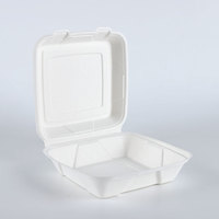 205-205-80-9*9 pouces bols biodégradables de canne à sucre et de bagasse boîtes à lunch jetables maintenant disponibles pour le marché des EAU