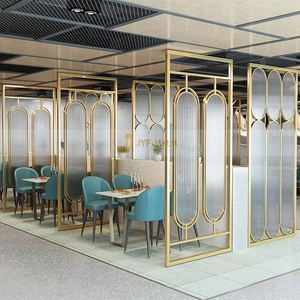 LL282 Easy Installation Stainless Steel Restaurant Seat Partitions Metal Office Furniture <b>Screen</b> Partitions - Product Image 1