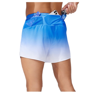 Wholesale High Summer Quick Dry Breathable Elastic Waist Knitted Sports Swim Shorts Front Custom Print 5 Inch Gradient Beach Men - Product Image 4