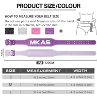Ceinture de musculation en cuir scintillant MKAS, étroite à l'avant et large à l'arrière, pour squats, soulevés de terre et entraînement de force, vente en gros