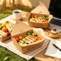 Pack de restauration événementielle : Boîte bento personnalisée en papier kraft pour mariage, réunion d'entreprise et repas scolaire