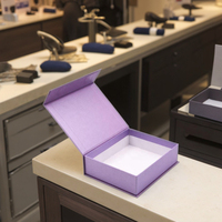 Boîte cadeau avec logo personnalisé, boîte à parfum en matériaux recyclés rigides écologiques pliables magnétiques de couleur violet pur
