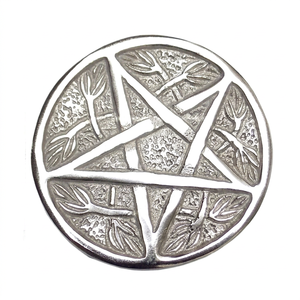Aluminium Pentagram Durable Aromatic Indian Incense Sticks <b>Burner</b> Holder in Round Shape 5x5 Inch Nickel & Polish for Office Home - Product Image 1