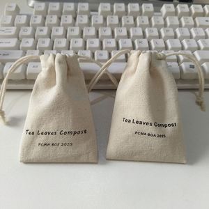 Custom Logo 7*10cm Cotton Linen <b>Drawstring</b> Bags Environmental Cotton Canvas Fabric for <b>Bracelets</b> Watches Rings Dust Pouch - Product Image 6