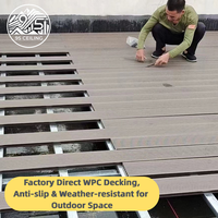 Revêtement de sol extérieur moderne en WPC imperméable, structure carrée creuse de 140 mm, certifié ISO9001, vente en gros directe d'usine