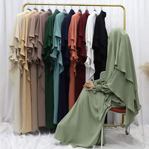 CE Elegante Zwarte Abaya 2025 Hoge Kwaliteit Dubai Effen Kleur Jurk Met Hoofddoek Abaya Lange Mouwen Kleding Islamitische Jurk Dames - Product Image 1