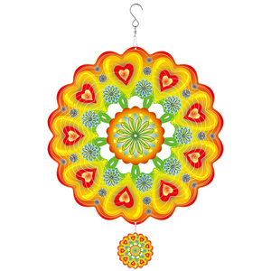 Molinetes de Viento para Adornos de Jardín, Decoración 3D de Metal Mandala de 12 Pulgadas, Decoraciones Colgantes para Exteriores - Product Image 1