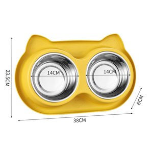 Stainless Steel Double Bowl - <b>Large</b> Slow Feeder Anti-Slip Wholesale - Product Image 3