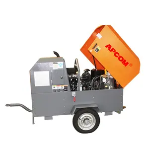 Apcom 185 Cfm Luchtcompressor Voor Machine Draagbare Schroef 185CFM Air Compressor Voor Zandstralen