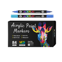 Kit de 168 marqueurs acryliques double pointe pour dessin professionnel et artistique pour enfants