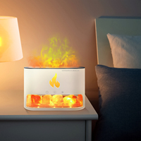 Humidificateur à ultrasons 250 ml en pierre de cristal, diffuseur d'huiles essentielles, cadeau de Noël, purificateur d'air à effet flamme