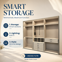 Armoire Modulaire Ouverte sur Mesure, Options de Couleur, Finition Chêne, Matériaux Écologiques, Grande Capacité de Rangement pour un Intérieur Moderne