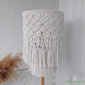 New Fashion Woven Breathable Macrame <b>Chandelier</b> Lampshade 100% Cotton Extra <b>Large</b> Accessory Wholesale Price From Vietnam - Product Image 2
