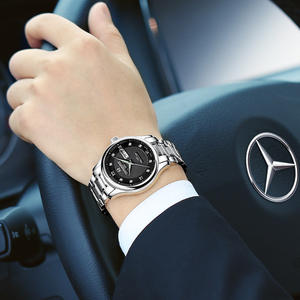 <span class=keywords><strong>Reloj</strong></span> de cuarzo de acero inoxidable de lujo para <span class=keywords><strong>hombre</strong></span>, <span class=keywords><strong>reloj</strong></span> de pulsera grande impermeable de 20mm, diseño Simple, caja de aleación para estudiantes, puntero de Material - Product Image 6