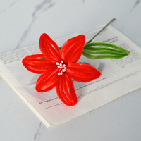 Fertige Pfeifenreiniger-Rosen Handgefertigt Großhandel Gedrehte Stiele Blau Rosa Weiß Lilie Kreatives Geschenk Blumen
