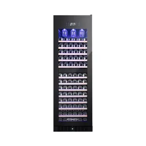 Vinopro, refrigerador de vino de 168 botellas comercial personalizado con compresor, refrigerador de vino de doble zona integrado de 428L
