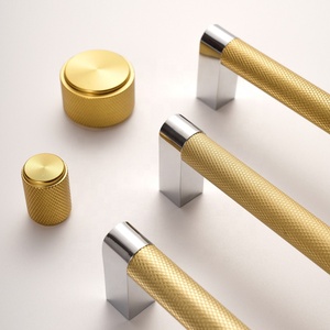 Santaya Knurled Carved Aluminum Alloy Gold/<strong>Black</strong> Drawer Handles Cupboard Wardrobe <strong>Door</strong> Long Pulls Furniture Cabinet T-Bar <strong>Knobs</strong> - Product Image 2