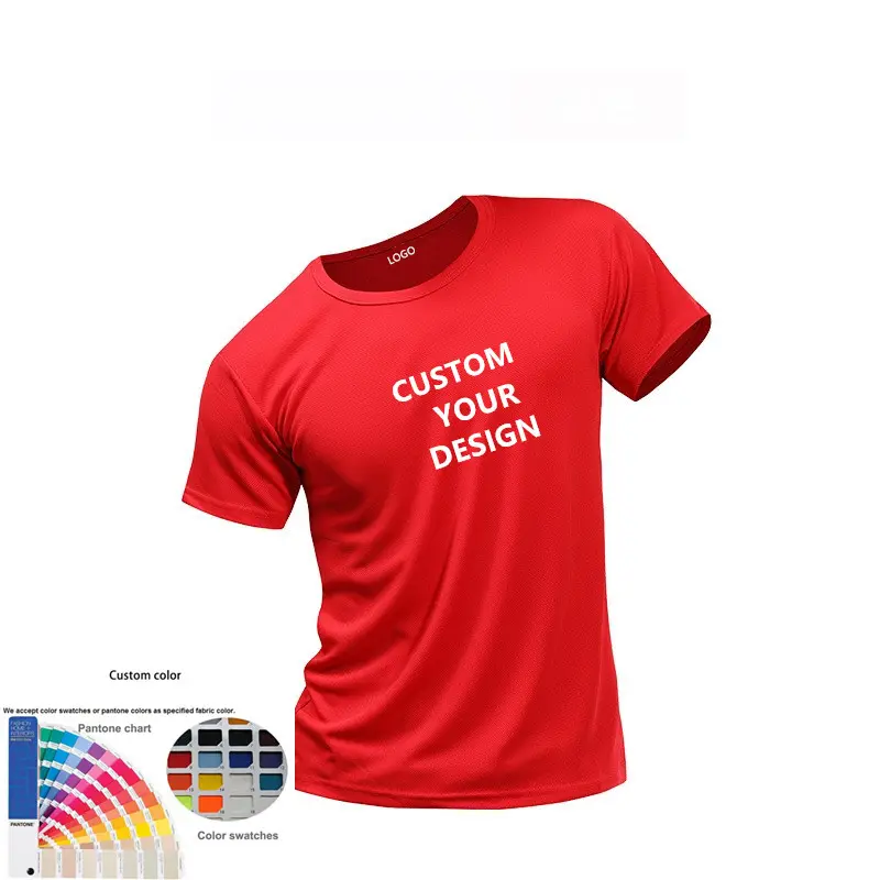 कस्टम लोगो विकिंग मॉइस्चर कूल स्पोर्ट क्विक ड्राई प्रमोशनल शर्ट यूनिफ़ॉर्म 100% पॉलिएस्टर टी शर्ट पुरुषों के लिए