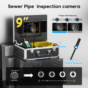 7 "moniteur DVR 40M caméra d'<span class=keywords><strong>inspection</strong></span> <span class=keywords><strong>de</strong></span> tuyau d'égout auto-nivellement 512HZ transmetteur avec caméra 22MM 1000TVL 12 pièces lumières LED - Product Image 2