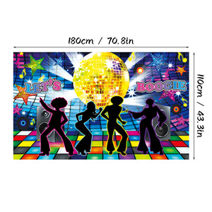 Let's Glow - Fondo Decorativo para Discoteca, Bandera con Diseño Personalizado, 100% Poliéster, Decoración para Fiestas de Baile - Product Image 5