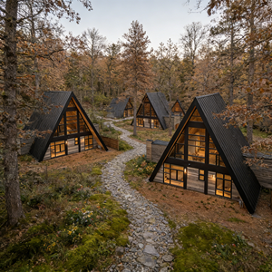 Casas Prefabricadas Campestres Estilo A-Frame Compactas Sostenibles Fáciles de Instalar en Cualquier Terreno para Soluciones de Proyectos - Product Image 1